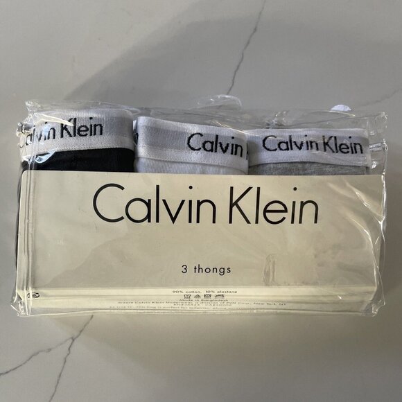 Calvin Klein Other - NIP 3 Pack CALVIN KLEIN Women's Size Large Carousel Cotton Thong Panties QD3587